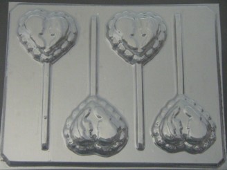 1013 Couple on Heart Chocolate or Hard Candy Lollipop Mold